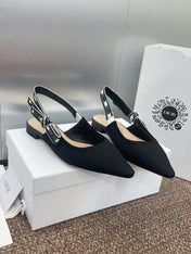 J'ADIOR SLINGBACK 25S IN BLACK QUAKE OBLIQUE EMBROIDERED FABRIC