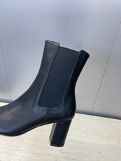 YSL 25S HEELED ANKLE BOOTS 70 MM IN BLACK SMOOTH LAMBSKIN
