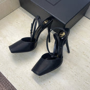 YSL 26S HEELED SANDALS 95 MM IN BLACK CALFSKIN STYLE 1