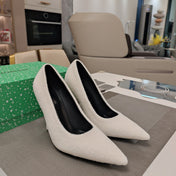 HIGH HEEL PUMPS 90MM IN WHITE WOOL
