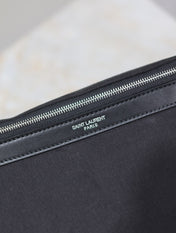 YSL 25S CLASSIC CROSSBODY BAG 26 IN BLACK CANVAS SILVER HARDWARE