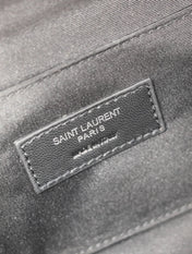 YSL 25S CLASSIC CROSSBODY BAG 26 IN BLACK CANVAS SILVER HARDWARE