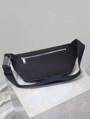 YSL 25S CLASSIC CROSSBODY BAG 26 IN BLACK CANVAS SILVER HARDWARE