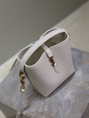 YSL 25S LE 37 MINI 15 IN DUSTY GRAY CALFSKIN GOLD HARDWRE