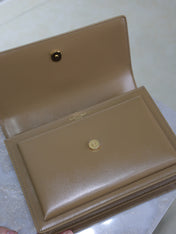 YSL 25S SUNSET BAG 22 IN BROWN CALFSKIN GOLD HARDWRE