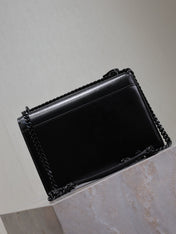 YSL 25S SUNSET BAG 22 IN BLACK CALFSKIN BLACK HARDWRE