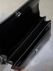 YSL 25S SUNSET BAG 22 IN BLACK CALFSKIN SILVER HARDWRE