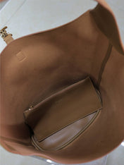 LE 5 À 7 LARGE SUPPLE HOBO BAG 31 IN BRONZE BROWN SUEDE