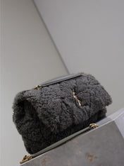 JAMIE BAG 25 IN DARK GRAY LAMB WOOL