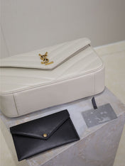 LOULOU MEDIUM 29 IN WHITE SHEEPSKIN GOLD HARDWARE