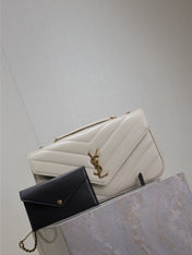 LOULOU MEDIUM 29 IN WHITE SHEEPSKIN GOLD HARDWARE