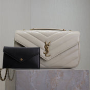 LOULOU MEDIUM 29 IN WHITE SHEEPSKIN GOLD HARDWARE