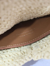 YSL 25S CASSANDRE LARGE ENVELOPE POUCH 29 IN NATURAL RAFFIA GOLD HARDWARE