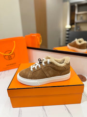 DAY SNEAKER IN BRONZE BROWN SUEDE AND FLEECE LINING