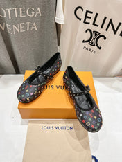 MARY JANE FLAT IN BLACK  MONOGRAM CALFSKIN