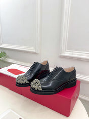 VIV' RANGERS LACE-UPS IN BLACK CALFSKIN