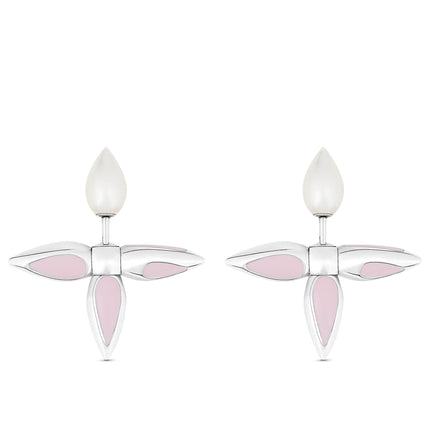 LOUISETTE EARRINGS PINK MOP SILVER EARRINGS