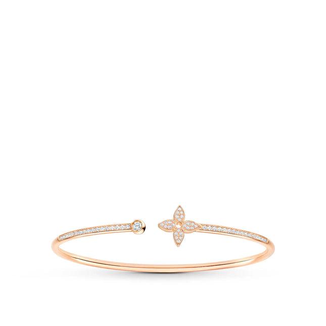 LV IDYLLE PINK GOLD OPEN BRACELET DIAMOND PAVED