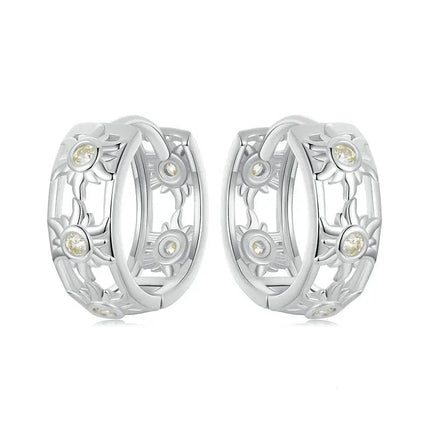 White Gold Plated Inifinite Love Hoop Earring Cartilage Earrings Lightweight