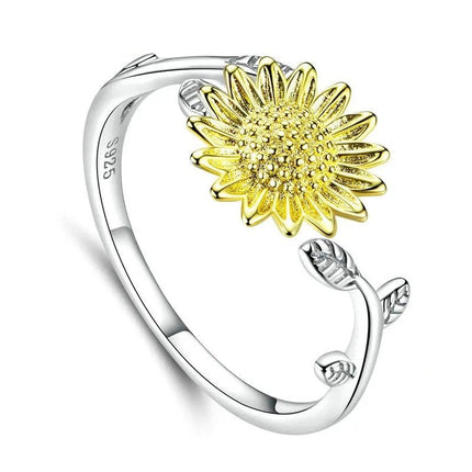 Sunflower Finger Rings for Women Wedding Band Engagement Statement