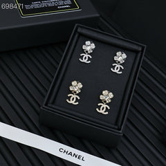 PENDANT EARRINGS CC 25P IN GOLD AND CRYSTAL