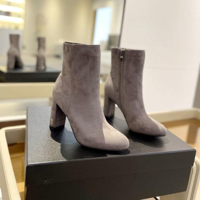 SL HONORÉ BOOTIES GRAY SUEDE