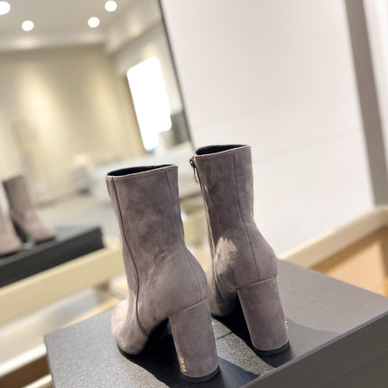 SL HONORÉ BOOTIES GRAY SUEDE