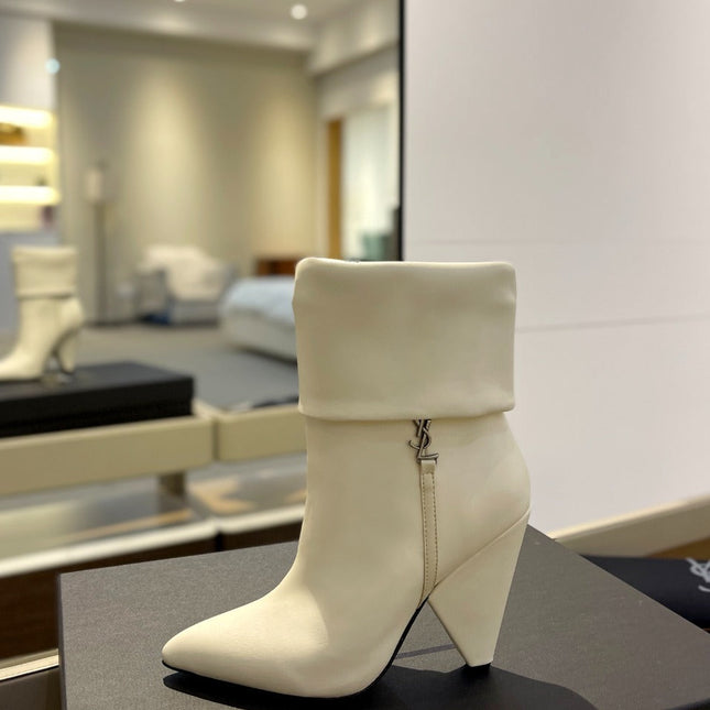 SL NIKI BOOTIES WHITE CALFSKIN