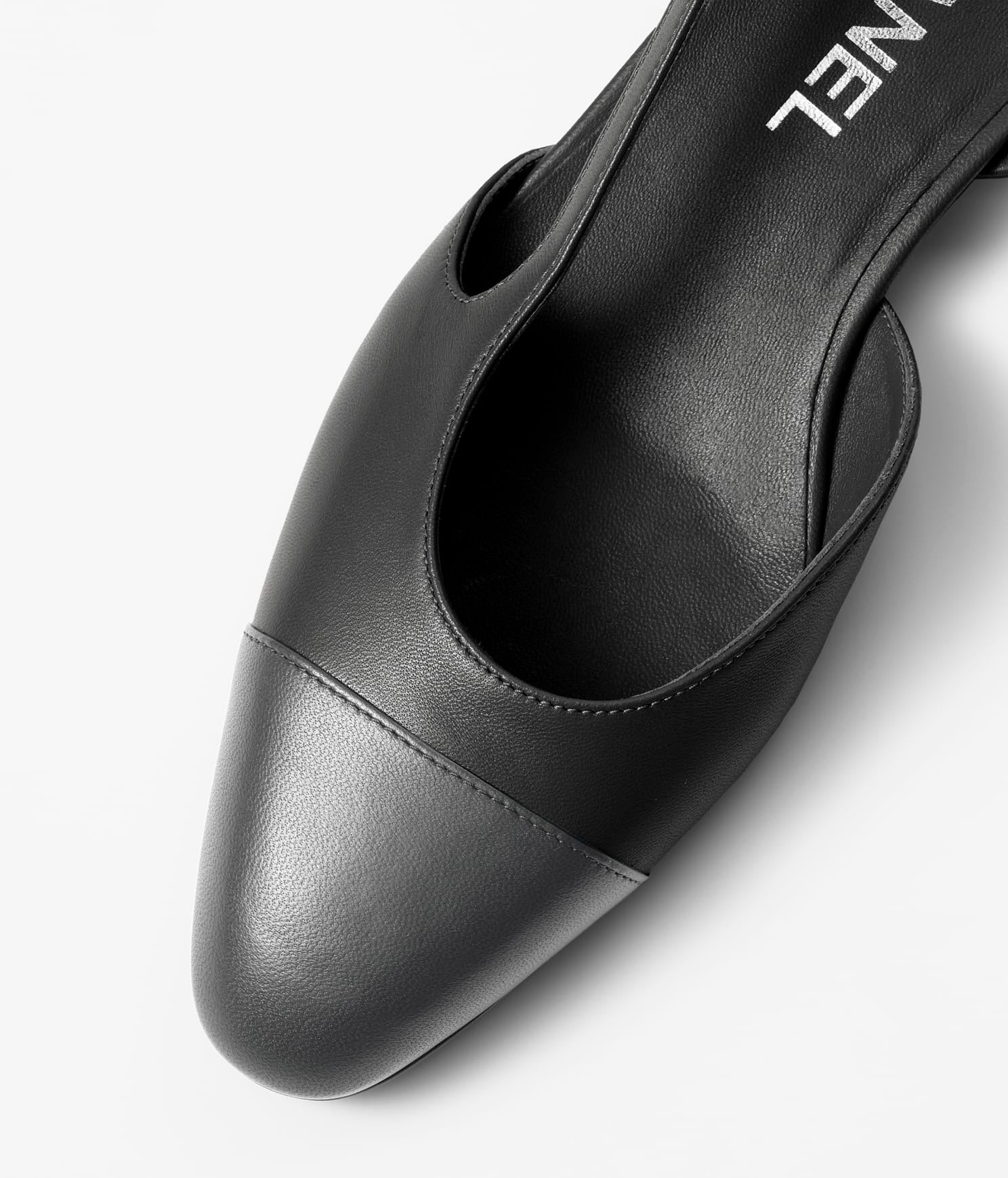 SLINGBACKS BLACK DARK GRAY LAMBS