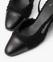 SLINGBACKS BLACK IRIDESCENT TWEED