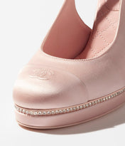 SLINGBACKS LIGHT PINK SATIN STRASS