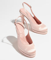 SLINGBACKS LIGHT PINK SATIN STRASS
