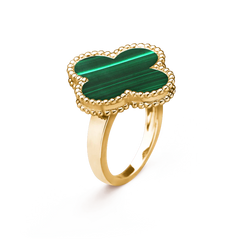 CLOVER MALACHITE RING