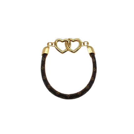 LV DOUBLE LOVE LEATHER GOLD BRACELET