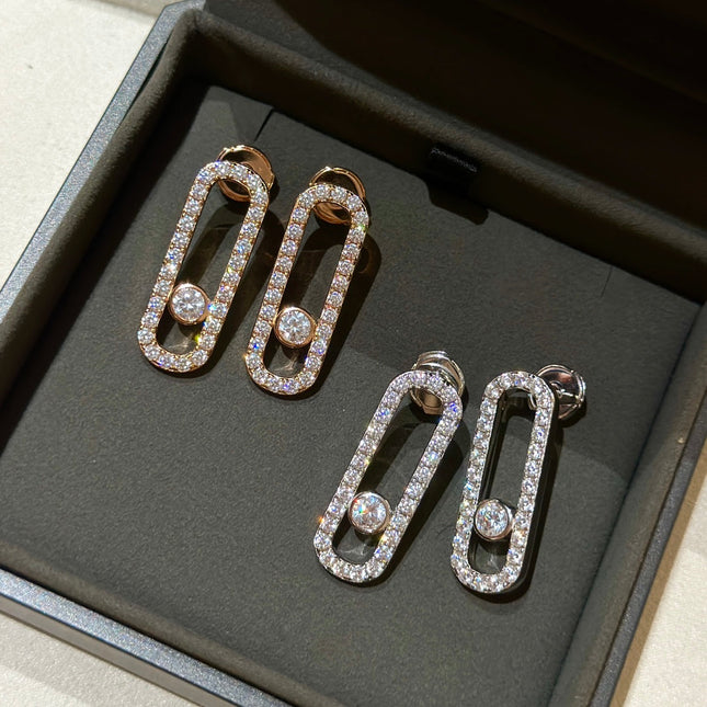 MOVE UNO MEDIUM PAVED DIAMOND EARRINGS