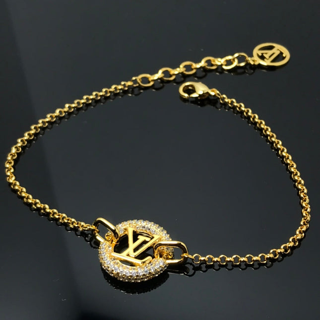 LV BY NIGHT DIAMOND PAVED GOLD BRACELET