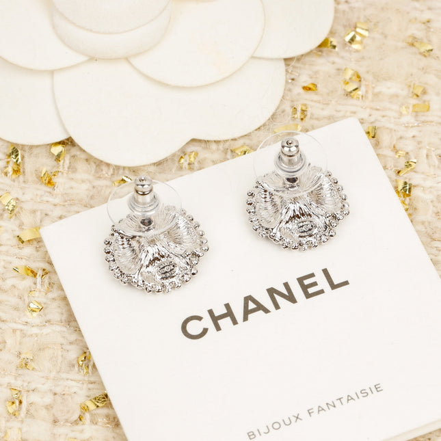 DOUBLE C SMALL CAMELLIA GOLD EARRINGS