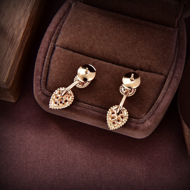 SERPENT BOHEME PINK GOLD DIAMONDS C SHAPE EARRINGS