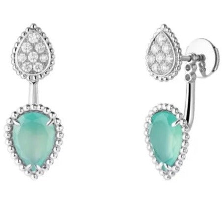 BOHEME TURQUOISE C SHAPE SILVER EARRINGS