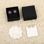 CHANE ROUND DOUBLE C DIAMONDS EARRINGS