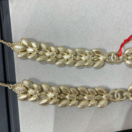 DOUBLE C SMALL FRAGRANT WHEAT EAR GOLD DIAMOND NECKLACE