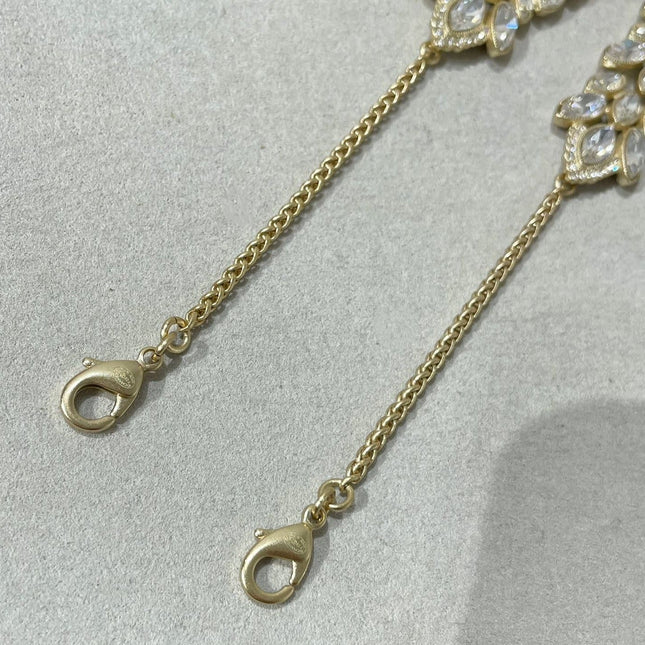 DOUBLE C SMALL FRAGRANT WHEAT EAR GOLD DIAMOND NECKLACE