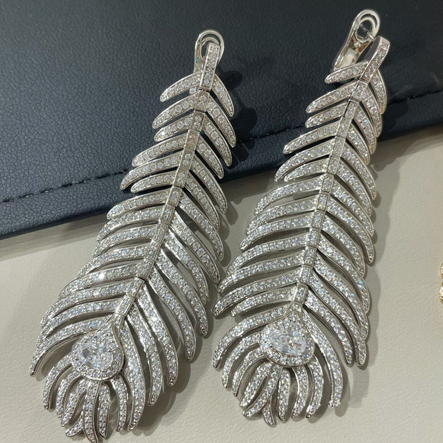 PLUME DE PAON PENDANT EARRINGS