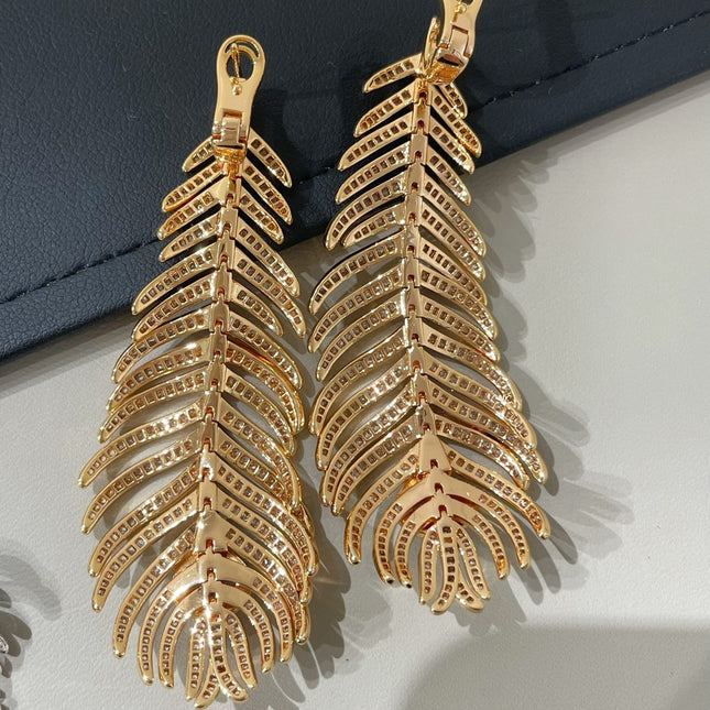 PLUME DE PAON PENDANT EARRINGS