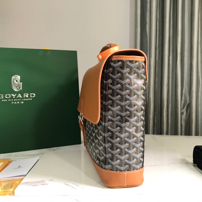 GOYARD CITADIN BAG 38CM BLACK AND TAN CANVAS