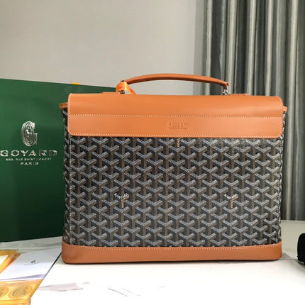 GOYARD CITADIN BAG 38CM BLACK AND TAN CANVAS