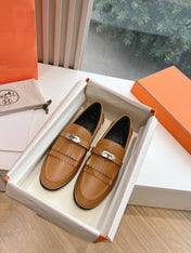 Destin Loafer Brown Goatskin with Fringe Detail