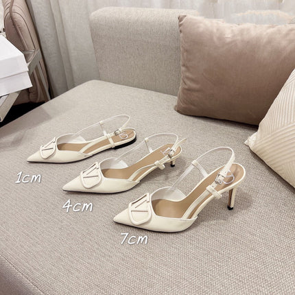 Vlogo Signature Slingback Light Ivory Calfskin