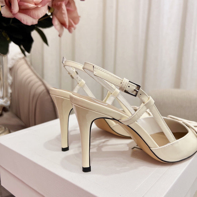 Vlogo Signature Slingback Light Ivory Calfskin