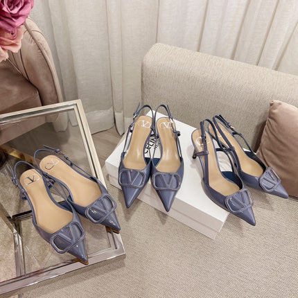 Vlogo Signature Slingback Denim Calfskin